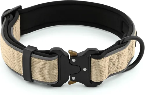 Vista 2 de Collar táctico para perro Plutus Pet, reflectante, collar de perro resistente ajustable, suave acolchado y cómodo, para perros pequeños, medianos