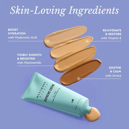 Vista 4 de Westmore Beauty Supreme Creme All-Over Complexion Perfector – Base CC Cream Foundation de larga duración - Impermeable y resistente a la Claro