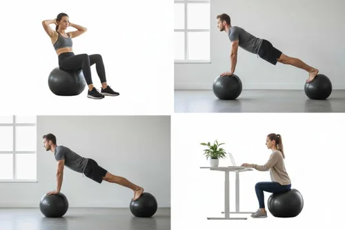 Vista 3 de ECO-WISE Aeromat - Pelota de fitness (25.6 in), color negro