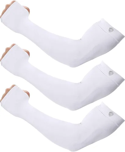 Vista 19 de Mangas para brazo, para hombres o mujeres. Para calentar o refrescar. Guantes de Compresión con factor de protección de los rayos ultravioleta UPF 1