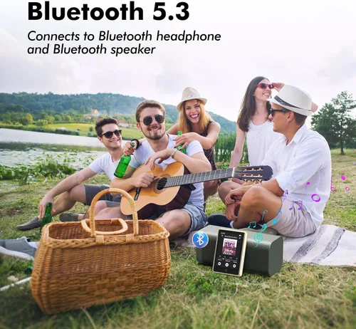 Vista 3 de Reproductor de MP3 de 64 GB Bluetooth de 5.3, 2.8 pulgadas, reproductor de música portátil, reproductor de MP4, reproductor de MP3 con altavoz