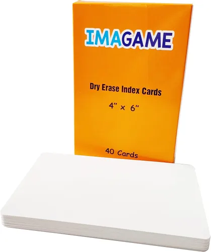Vista 6 de IMAGAME Tarjetas de índice de borrado en seco, 3 x 5 pulgadas, 55 tarjetas laminadas, ambos lados en blanco, tarjetas de notas reutilizables