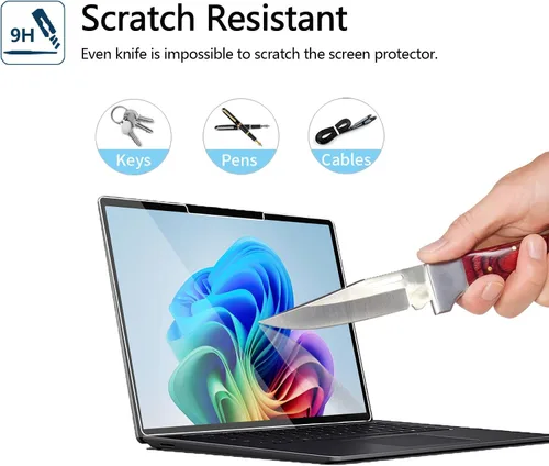 Vista 4 de Megoo - Protector de pantalla para laptop Microsoft Surface 8/7 de 13.8 pulgadas (2026/2024), película protectora de vidrio templado ArmorShield