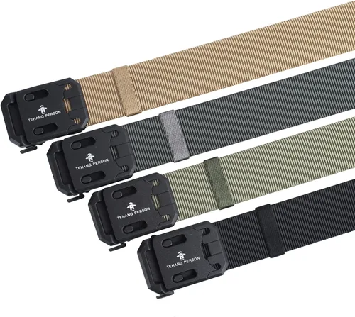 Vista 6 de Cinturón táctico con hebilla magnética, hebilla automática, nailon, ocio al aire libre para hombres, liberación rápida de un segundo