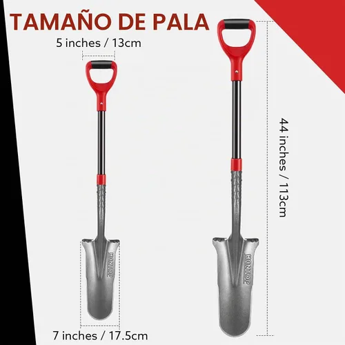 Vista 2 de Pala de jardín con mango de fibra de vidrio de 44 pulgadas