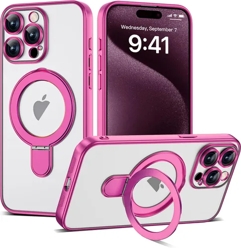 Vista 17 de Funda compatible con iPhone 12 con soporte de anillo magnético invisible [compatible con Mag-Safe] [Protector completo de lente de cámara] Funda