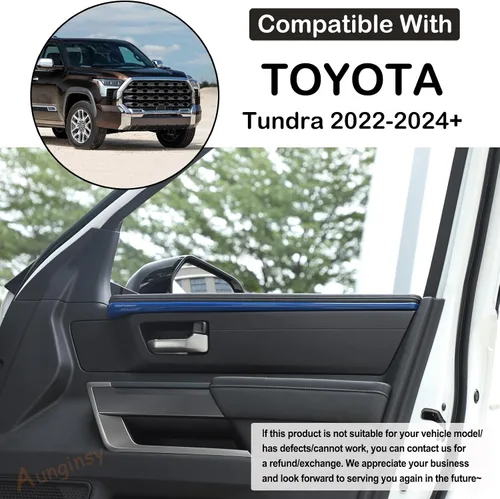 Vista 2 de Aunginsy Tiras de Moldura Interior para Puerta de Coche Compatible con Toyota Tundra 2022 2023 2024 2025 Camioneta Pickup, Moldura Decorativa
