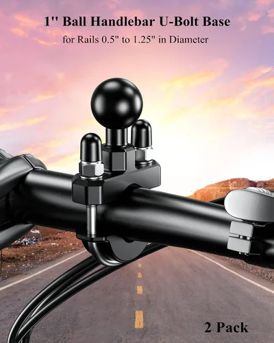 Vista 2 de BRCOVAN 1" bola manillar U-Bolt montaje, ajuste carriles diámetro 0.5" a