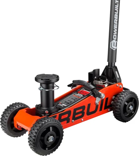 Vista 9 de Powerbuilt Gato de garaje de triple elevación de 3000 libras, vehículo resistente, camión, automóvil, motocicleta, elevación de transmisión