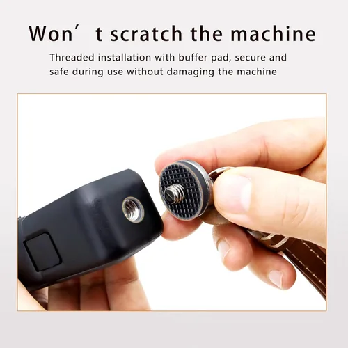 Vista 4 de Correa de mano de cuero para DJI OSMO Pocket 3 Accesorios de cámara con 1/4 tornillo pulsera de mano, Marrón