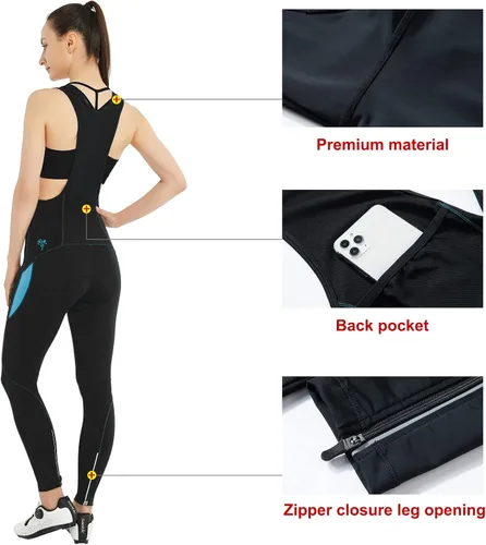 Vista 4 de Santic Culotte de ciclismo para mujer, con bolsillo, transpirable