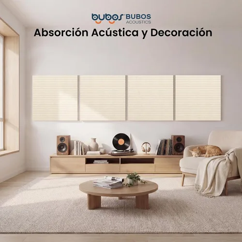 Vista 7 de BUBOS Paneles acústicos de pared, paquete de 2 paneles decorativos insonorizados de 23.6 x 23.6 x 2 pulgadas, decoración de pared con reducción