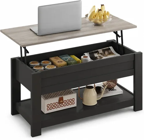 Vista 14 de WLIVE Mesa de Centro, Mesa de Centro de 39" con Tapa Elevable con Compartimento Oculto, Estante de Almacenamiento y Tapa Elevable para Hogar, Sala