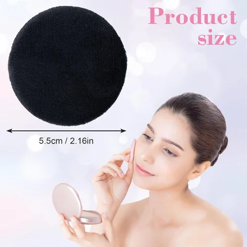 Vista 2 de HINZIC Paquete de 25 esponjas redondas de 2.36 pulgadas para aplicadores de maquillaje de base, algodón suave y agradable a la piel, esponjas