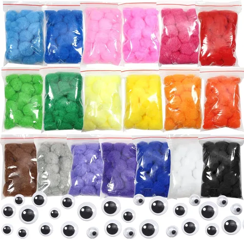 Vista 8 de TOAOB - 570 pompones para manualidades, tamaño pequeño, 0.4 in, multicolor