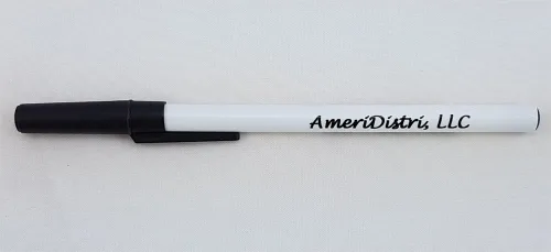 Vista 2 de ezpencils – Personalizado – Cuerpo blanco – Parte superior e inferior en color – Plumas magníficas – 12 por paquete - PERSONALIZACIóN GRATIS