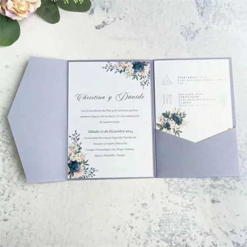 Vista 10 de Tarjeta de invitación negra con bolsillo y sobre para boda, cumpleaños, baby shower, 20 juegos (negro)