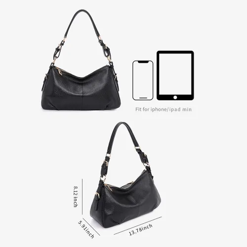 Vista 6 de Kattee Bolsos de cuero suave para mujer bolsos de hombro vintage con asa superior auténtica