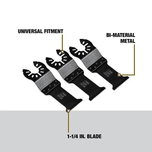 Vista 2 de DEWALT Hoja oscilante de titanio para herramientas de madera con clavos, 1-1/4 pulgadas, paquete de 15, (DWA4203-3)
