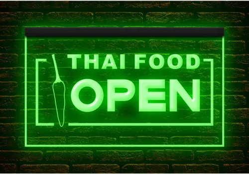 Vista 20 de 110228 Thai Food Open Thailand Restaurant Cafe Bar Display LED Light Neon Sign (16 Colors By Remote, 12" X 8")