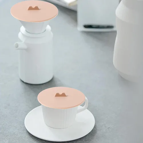 Vista 5 de Septe 6 fundas de silicona para tazas, tapas de silicona para tazas de café (6 colores, estilo A)
