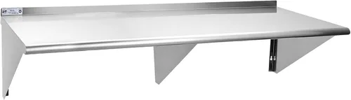 Vista 16 de Hally Estante de acero inoxidable montado en la pared, estante de pared de 10 x 24 pulgadas, NSF resistente, capacidad de 250 libras, estante