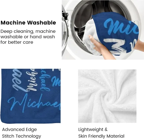 Vista 6 de Manta personalizada para niños y adultos, manta personalizada con nombre, manta de franela personalizada con nombre, manta personalizada con nombre