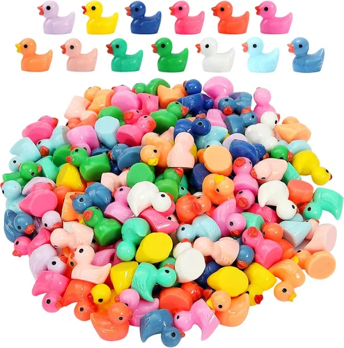 Vista 10 de GADIEDIE 130 Piezas Mini Patos de Resina, Figuras en Miniatura Pato de Jardín de Hadas, Pequeño Pato de Resina para el Hogar Esconder Juego