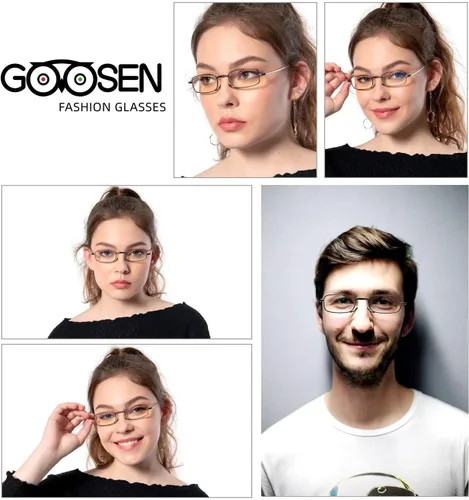 Vista 5 de GOOSEN Reading Glasses Men Women, Pocket Wallet Purse Compact Hard Cases Folding Readers, Blue light Glasses Spring Hinge