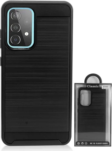 Vista 3 de Para Samsung Galaxy A52 5G (SM-A526) - Funda de teléfono estilo cepillado - CS3 Negro