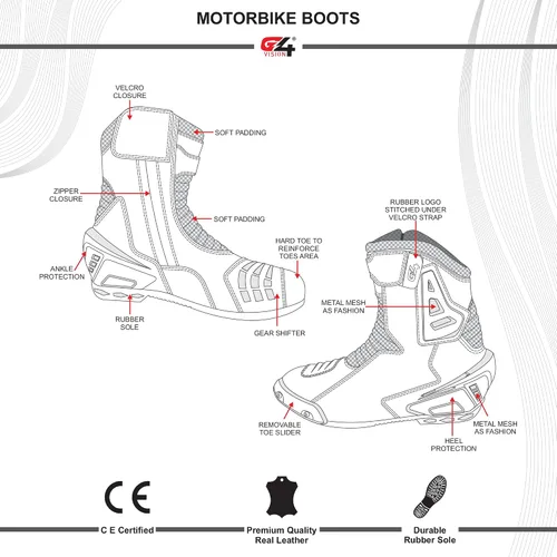 Vista 2 de Zapatos de moto de cuero real de alta tecnología para hombre, para motocicleta, carreras de deportes de motor, Negro