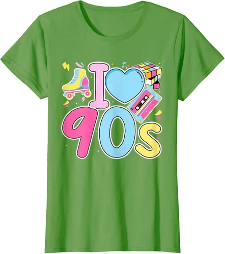 Vista 4 de I Love 90's Retro Style Nostalgia Vibe Funny 1990's Party T-Shirt Negro