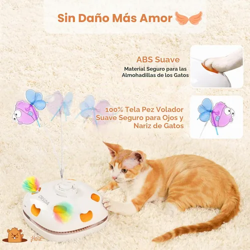 Vista 5 de ORSDA Juguetes para gatos de interior, 5 en 1, juguetes automáticos interactivos para gatitos, juguetes eléctricos recargables para ocultar