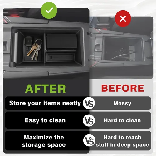 Vista 6 de Muslogy Organizador de consola central compatible con accesorios Nissan Kicks 2025, reposabrazos de consola media, caja de almacenamiento
