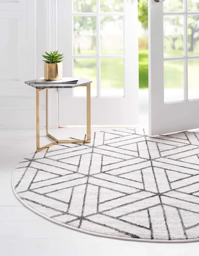 Vista 26 de Unique Loom Matrix Trellis Collection - Alfombra de área, diseño (2 pies x 6 pies 1 pulgada, color azul/marfil)