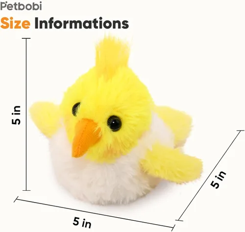 Vista 8 de Petbobi Juguetes para gatos, pájaro aleteante, juguete interactivo para gatos con alas aleteadoras y sonidos de chirrido, juguete recargable por USB