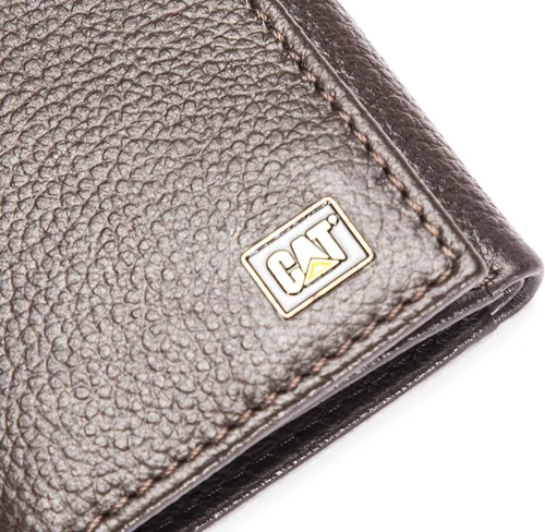 Vista 7 de Caterpillar Billetera triple de cuero para hombre con ventana de identificación