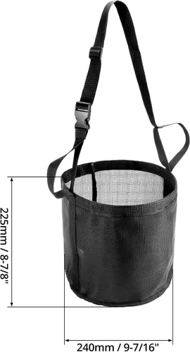 Vista 6 de QWORK Paquete de 2 bolsas de alimentación para caballos para grano, alimentador de grano de malla duradera con correa ajustable, cómoda almohadilla