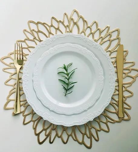 Vista 3 de Occasions - Manteles individuales dorados metálicos, A1. Hoja de oro