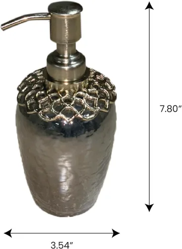 Vista 6 de Decozen Dispensador de jabón – Latón y vidrio acabado dorado recargable jabón líquido y loción, dispensador de bomba de jabón para decoración
