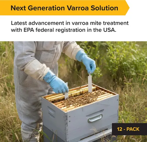 Vista 2 de Mann Lake Apivar 2.0 Varroa - Tiras de tratamiento de ácaros, control Varroa para primavera y otoño, longitudes de tira adaptables para múltiples