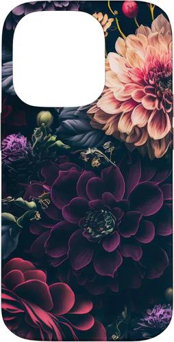 Vista 17 de Dahlia Flower Moody Dark Floral Pink and Purple Pattern Case for iPhone 17