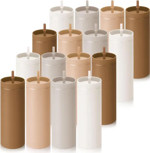 Vista 18 de Baderke - Paquete de 8 vasos delgados de 16 onzas a granel con tapa y Verde oscuro