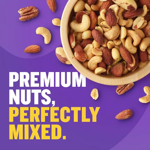 Vista 6 de PLANTERS Nueces mixtas de lujo ligeramente saladas, proteína a base