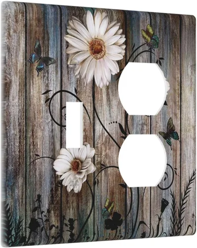 Vista 97 de Cubiertas de Placas de Pared Dúplex Individual con Sol Minimalista Moderno de Palabras Inspiradoras Abstractas Boho, Cubierta de Interruptor de Luz