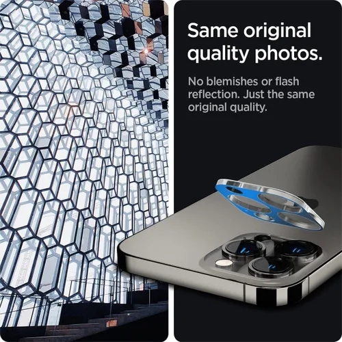 Vista 6 de Spigen Protector de pantalla para lente de cámara [GlasTR Optik] diseñado para iPhone 13 Pro Max (2021) / iPhone 13 Pro (2021) - Transparente