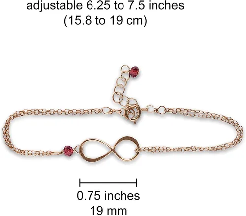 Vista 41 de Pulsera con dije de infinito con piedra natal, joyería hecha a mano, regalo para ella