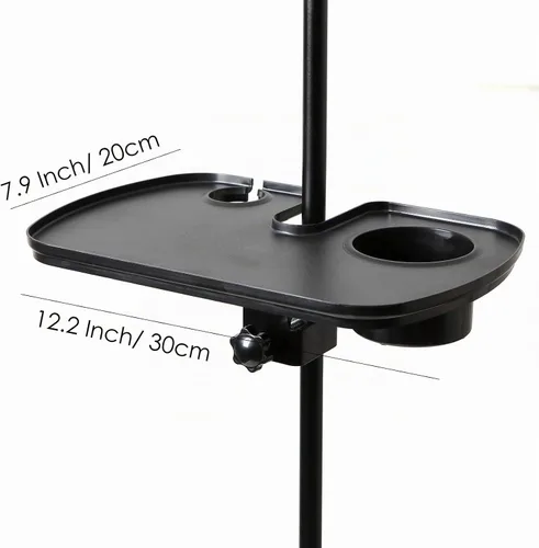 Vista 2 de Soporte de micrófono de plástico para escenario, concierto, actuación, accesorio de guitarra vocal con soporte para bebidas y soporte para micrófono
