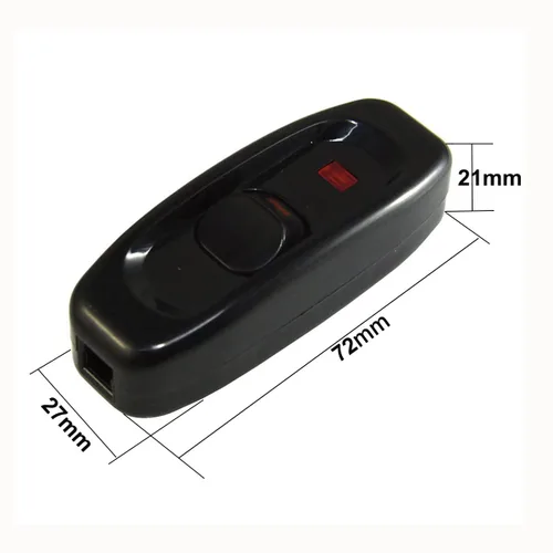 Vista 3 de Interruptor de cable en línea de encendido/apagado 10A 250V lámpara de repuesto para lámpara de mesa, escritorio, cama Gw320. negro (paquete de 2)