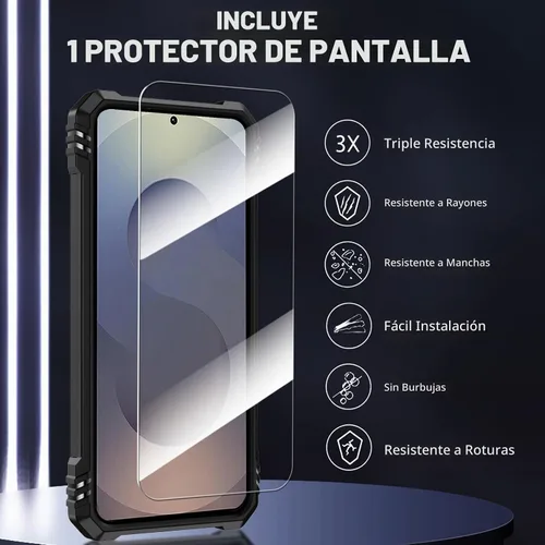 Vista 3 de Funda magnética para Samsung Galaxy S25+ Plus/Galaxy S24+ Plus [Soporte de anillo de cámara integrado] [Protector de pantalla]